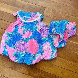 Lilly Pulitzer 3-6M Bubble Paloma Dress and Matching Bloomers